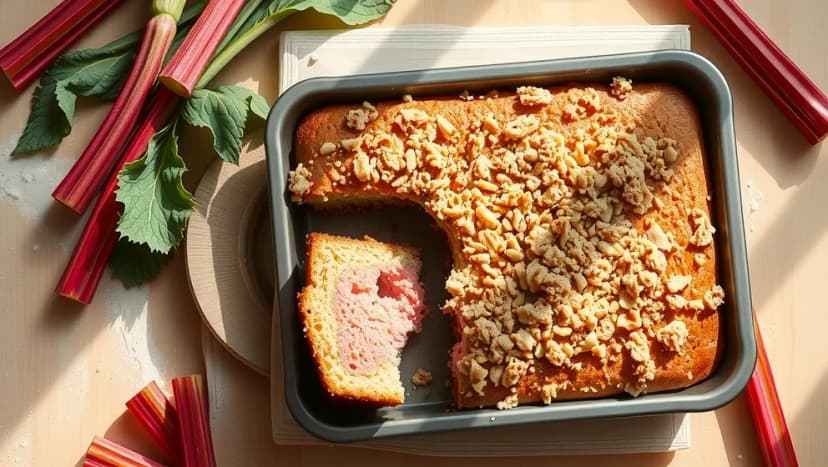 Rabarberkaka i långpanna från Fredriks fika